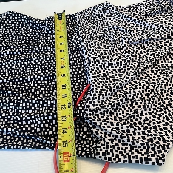 Dressbarn black white swing dress red belt cap sleeves geometric print NWT midi - Picture 12 of 13